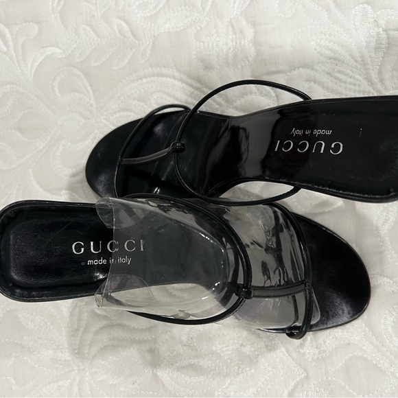 Gucci open toe leather slide heels - Picture 2 of 7
